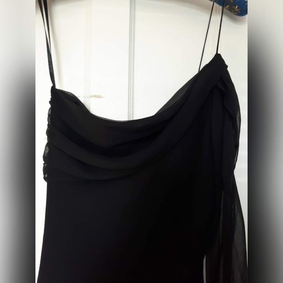 Laundry | Asymmetrical Black SILK Evening Dress - Picture 5 of 7